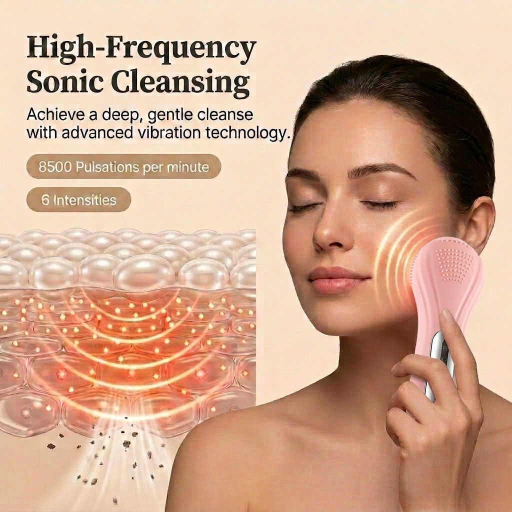 BeGlow GlowBrush Pro™ — Sonic Heated Facial Cleansing Brush